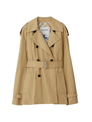 Cotton Gabardine Double-Breasted Trench Coat