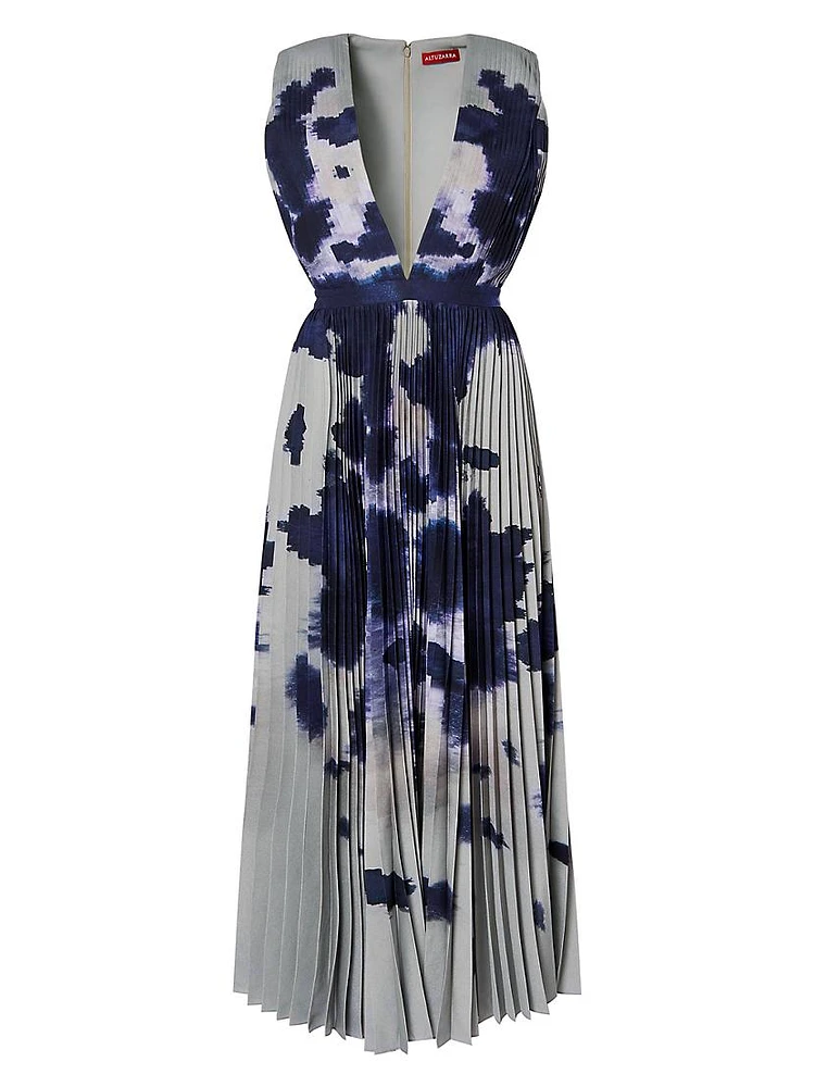 Pamela Printed Pleated Maxi Dress