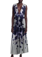 Pamela Printed Pleated Maxi Dress