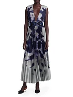 Pamela Printed Pleated Maxi Dress