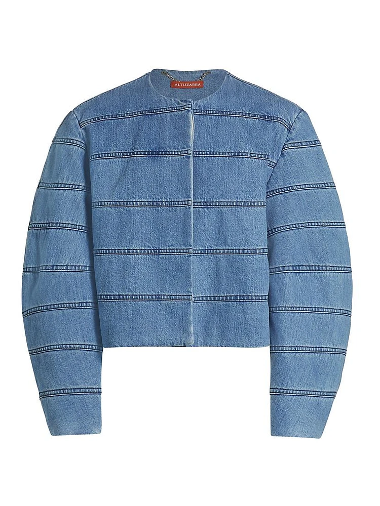 Turner Collarless Denim Jacket