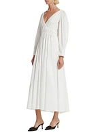 Kathleen Shirred Surplice Maxi Dress