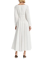 Kathleen Shirred Surplice Maxi Dress