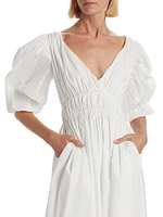 Kathleen Shirred Surplice Maxi Dress