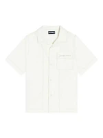 Little Boy’s & Logo-Embroidered Cotton Short-Sleeve Shirt