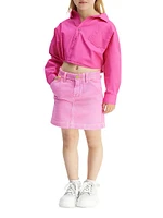 Little Girl’s & Cotton Long-Sleeve Crop Shirt