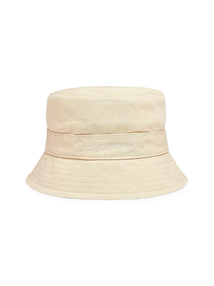 Kid's Logo-Embroidered Cotton Bucket Hat