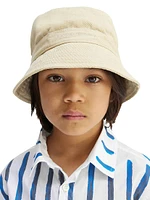 Kid's Logo-Embroidered Cotton Bucket Hat