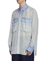 Calander Silk Button-Front Shirt