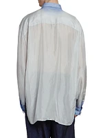 Calander Silk Button-Front Shirt