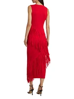 Rib-Knit Fringe Dress