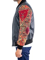 Leather G Dragon Sleeve Jacket