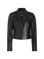 Dayna Cropped Leather Jacket