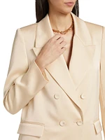 Tina Double-Breasted Satin Blazer