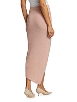 Asymmetric Wool & Cashmere Midi-Skirt