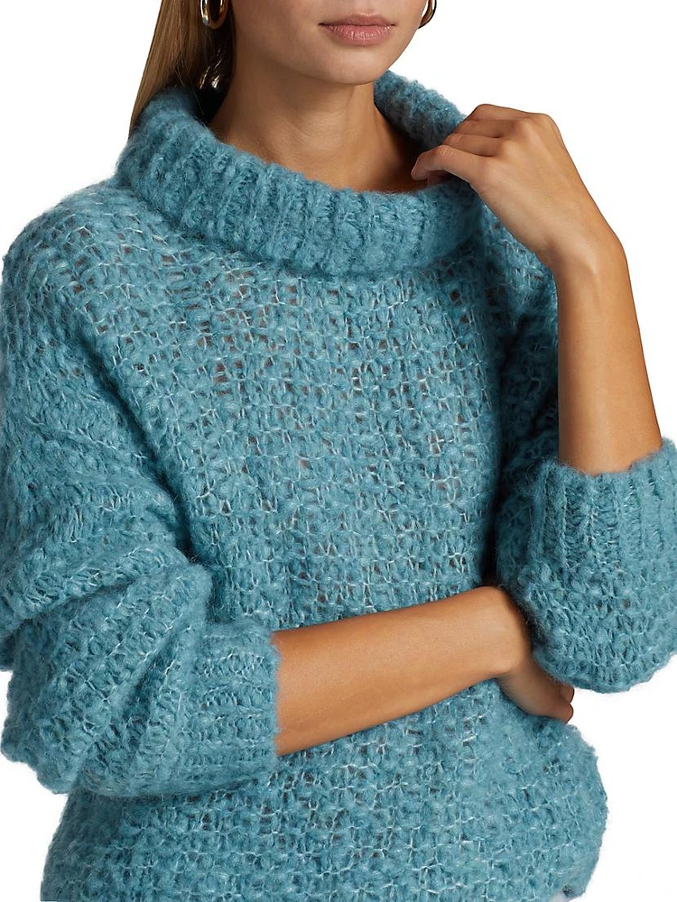 Bouclé Alpaca-Blend Turtleneck Sweater