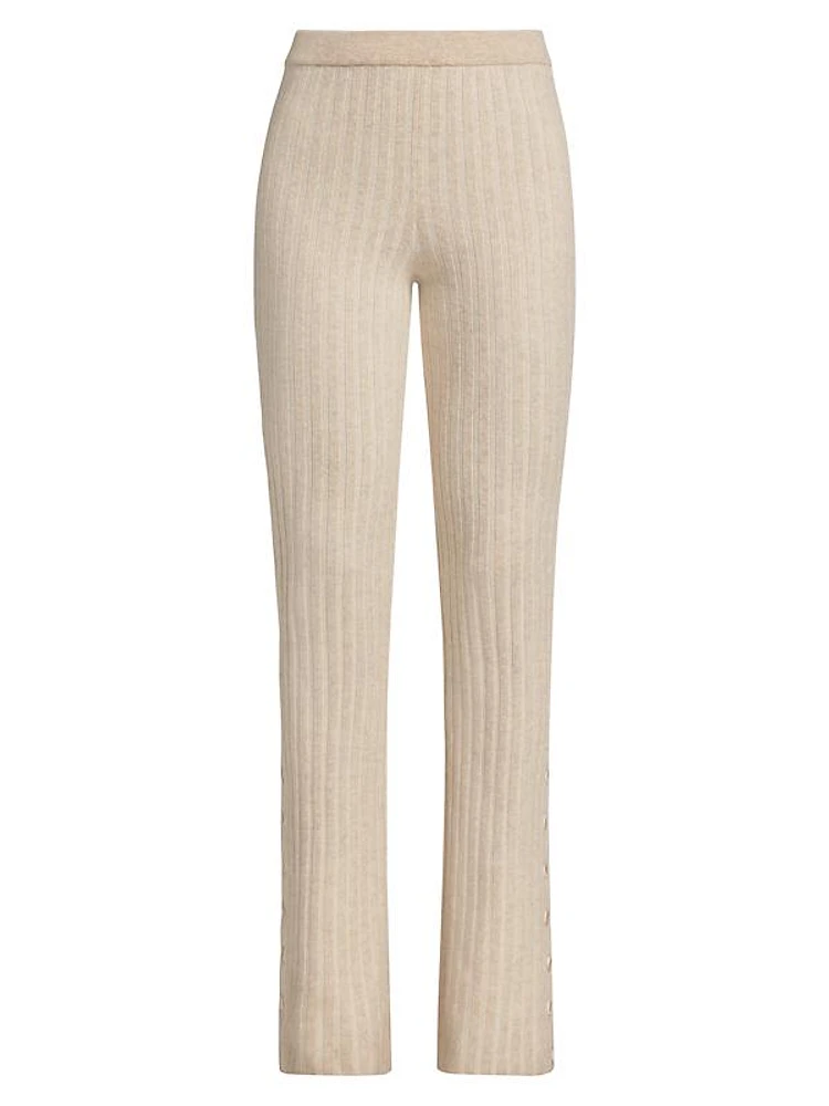 Ribbed Wool & Cashmere Pants