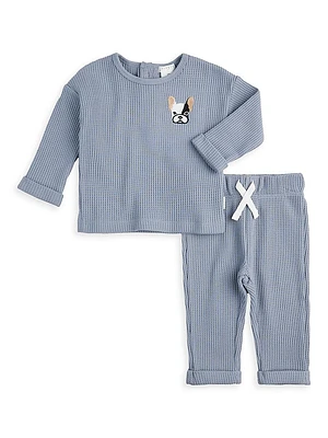 Baby Boy's Petit Lem Frenchie Thermal Sweatsuit