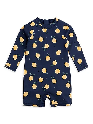 Baby Boy's Lemon Long-Sleeve Swim Shortall