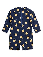 Baby Boy's Lemon Long-Sleeve Swim Shortall