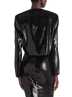 Single-Breasted Sequin Jacket