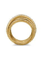 Pavé Crossover Ring 18K Yellow Gold