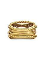 Pavé Crossover Ring 18K Yellow Gold