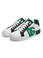 Portofino Logo Leather Lace-Up Sneakers