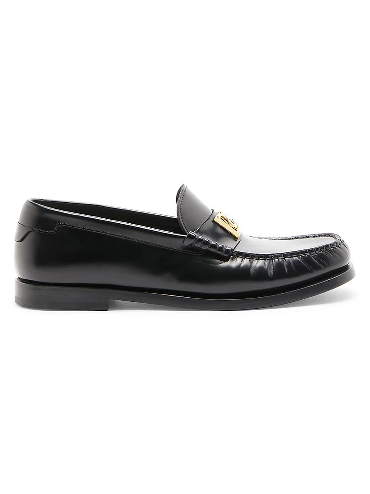 City Blanco Logo Leather Loafers