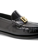 City Blanco Logo Leather Loafers