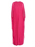 Crepe Chiffon Overlay Cape Gown