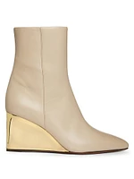 Rebecca 70MM Leather Wedge Booties