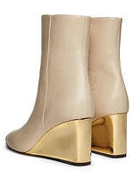 Rebecca 70MM Leather Wedge Booties