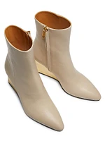 Rebecca 70MM Leather Wedge Booties