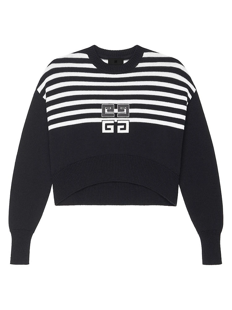 4G Cropped Sweater Cotton With Stripes