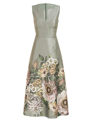 Marlene Organza Floral Midi-Dress