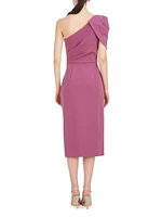 Brie One-Shoulder Draped Midi-Dress