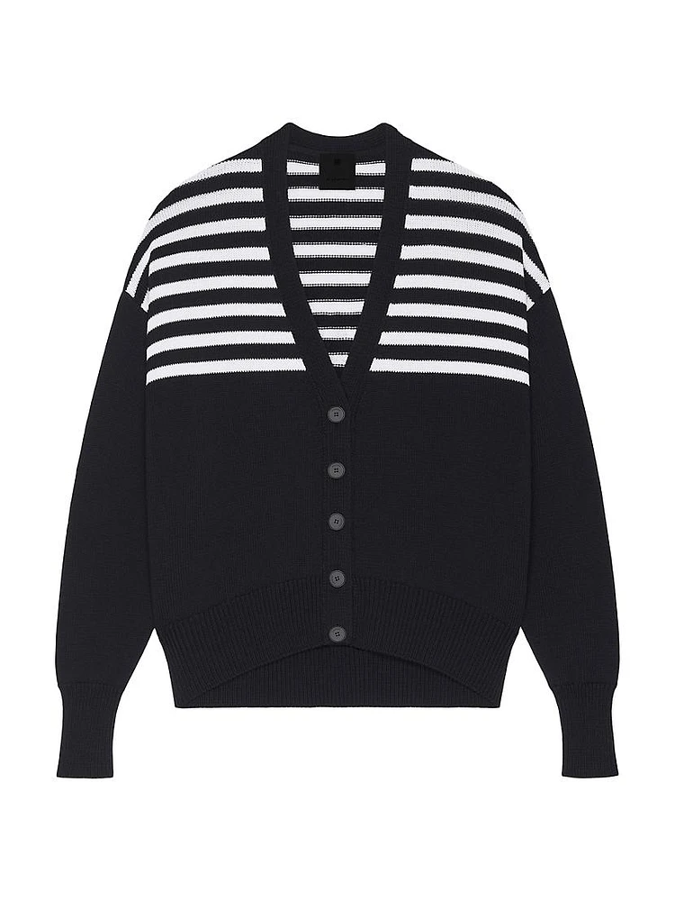 4G Cardigan Cotton With Stripes