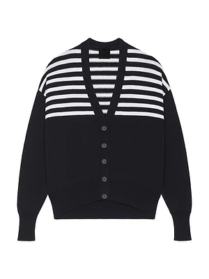 4G Cardigan Cotton With Stripes