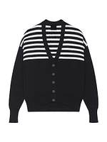 4G Cardigan Cotton With Stripes