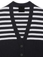 4G Cardigan Cotton With Stripes