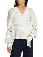 Cotton Voile Wrap Blouse