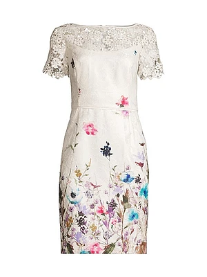 Printed Jacquard Sheath Dress