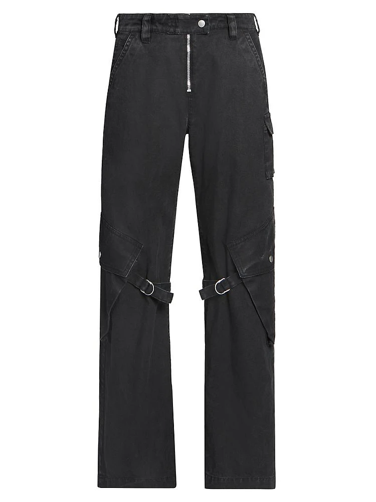 Potinal Cotton Straight-Leg Pants