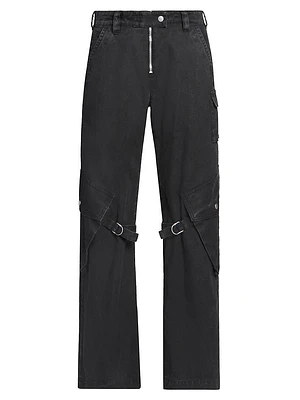 Potinal Cotton Straight-Leg Pants