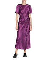 Daika Draped Satin Midi Dress