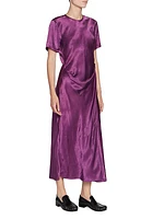 Daika Draped Satin Midi Dress