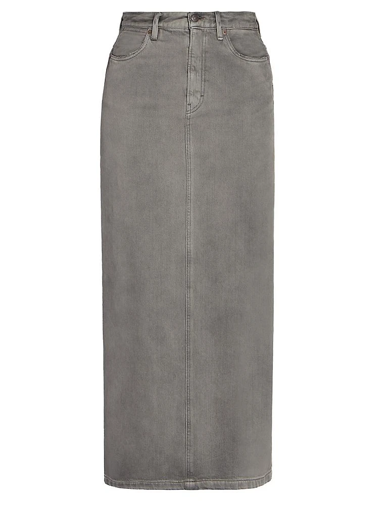 Philo Saxon Denim Maxi Skirt