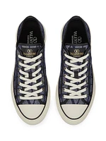 Denim Effect Jacquard Toile Iconographe Totaloop Low Top Sneakers