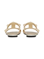 Roman Stud Metallic Nappa Slide Sandals With Matching Studs